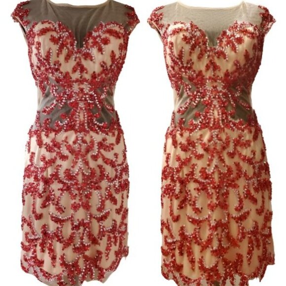 Luxury Designer Beaded Sexy Runway Cocktail Party Evening Prom Embroidery Dress - Picture 2 of 16